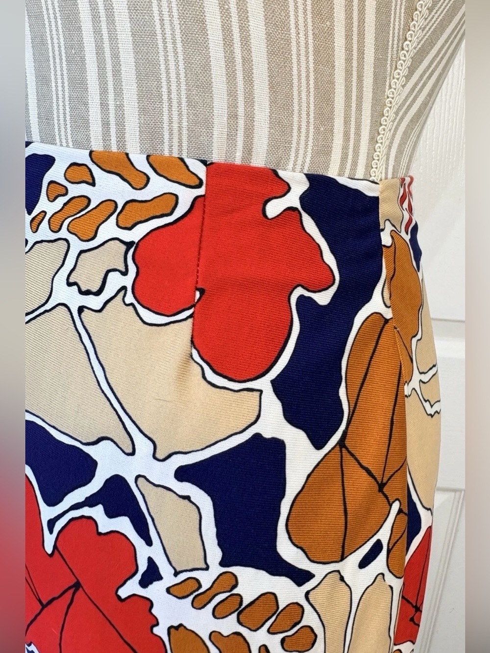 VTG 60s 70s Colorful Abstract Flower Power Hippie MOD Polyester Maxi Skirt Small - Picture 4 of 5